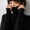 Suéter de moda de otoño e invierno con cuello alto de pelo, manga larga, femenino, delgado, base femenina, tejido, chaqueta de cuello alto, una generación de cabello