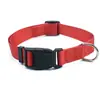 Collar para Perro Ajustable Transfronterizo, Collar de Nylon de Color Sólido para Perro, Collar para Paseo de Perros, Suministros para Mascotas al por Mayor en Stock