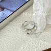 Anillo de dedo hueco ovalado irregular coreano de plata esterlina S925 de Oni Han, anillo de moda simple, ligero, de lujo, personalizado.