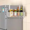 Estante de Almacenamiento Lateral para Refrigerador de Cocina Montado en la Pared del Hogar Multifuncional Multicapa Colgador para Condimentos y Film Transparente