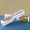 Cortador deslizante desechable para film transparente para alimentos, a prueba de polvo, transparente, apto para uso en la cocina, fácil de usar y duradero