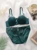 Conjunto de Lencería para Niñas Transfronterizo con Mariposa Bordada, Sujetador con Aros y Bragas, Antideslizante, Suministro de Sujetadores Sexy para Amazon