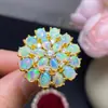 Directamente vendidos por el fabricante, Anillos de Ópalo Puros Naturales Súper Hermosos, Materiales Cuidadosamente Seleccionados a Mano, Hermosos Colores y Buena Calidad de Cristal