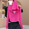 Sudadera con Capucha Falsa de Dos Piezas con Cortes y Color Contrastante para Mujer Tallas Grandes 2025 Otoño Nueva Holgada Efecto Adelgazante Manga Larga