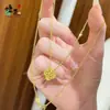Colar Trevo de Quatro Folhas Gelo Triturado Dupla Face para Mulheres, Luxo Acessível e Senso de Alto Padrão, Corrente para Clavícula Laser Dupla Face Gelo Triturado Trevo