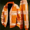 Traje de Dos Piezas con Cremallera + Pantalones para Hombre, Estilo Transfronterizo Nuevo Europeo y Americano, Traje Estampado de Moda para Hombre, Estilo Caliente Temu-Y2
