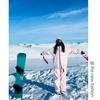 Conjunto de Macacão Impermeável Coral Rosa Tendência para Snowboard e Esqui para Casais, com Gola Alta e Forro de Fleece para Aquecimento