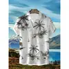 2026 Nueva Camisa Casual de Moda para Hombre de Comercio Exterior con Estampado Digital de Manga Corta