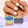Set de Plumas Nymixa para Uñas de Doble Punta Herramientas para Uñas DIY Plumas de Contorno para Uñas Coloridas Multicolores Fáciles de Usar