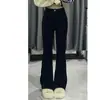 Jeans Acampanados Negros para Mujer, Nuevo Estilo Otoño e Invierno, Tallas Grandes, Adelgazantes, Elásticos, Cuerpo en Forma de Pera, Pantalones de Campana