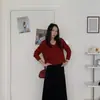 Malha de Lã com Ar Quente de 25°C (Decote em V Pequeno) Nova Camisa de Camada Interna Outono e Inverno Manga Longa Casual