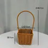 Cesta de Mão Tecida de Rattan Sintético Cesta de Flores Cesta de Flores Azul para Presente Armazenamento Fotografia Flor Melancia Cesta Azul