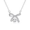 Colar de Laço Feminino Prata de Lei S925 Pingente Coração Pulsante Luxo Acessível de Ponta Design de Nicho Corrente Elegante para Clavícula
