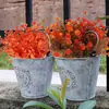 Popular de Outono Planta Verde Simulada Folha de Dinheiro Eucalipto Pequeno Lótus Flor de Chá Buquê Flor de Plástico Decoração de Casa ao Ar Livre