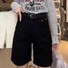 Shorts de Mezclilla Rectos de Cintura Alta para Mujer Tallas Grandes para Chicas Gorditas, Mm2026 Verano Holgados Adelgazantes de Pierna Ancha a la Rodilla