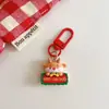 Chaveiro de Resina de Natal Desenho Animado Fofo Pingente para Mochila Pequeno Presente de Natal Charme Criativo para Bolsa de Estudante