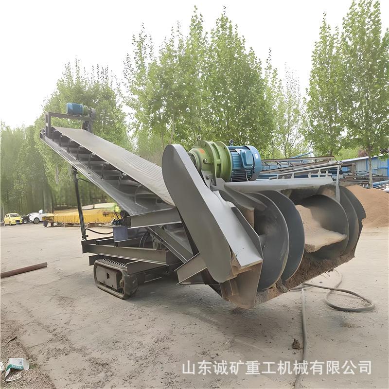 螺旋式自动扒料装车机 干土堆取料输送机 履带式行走扒渣机1