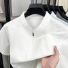 Verano Transfronterizo Nuevo Polo de Hombre Absorbente de Humedad de Secado Rápido Deportivo con Cremallera y Empalme Camiseta de Hombre Ropa de Verano