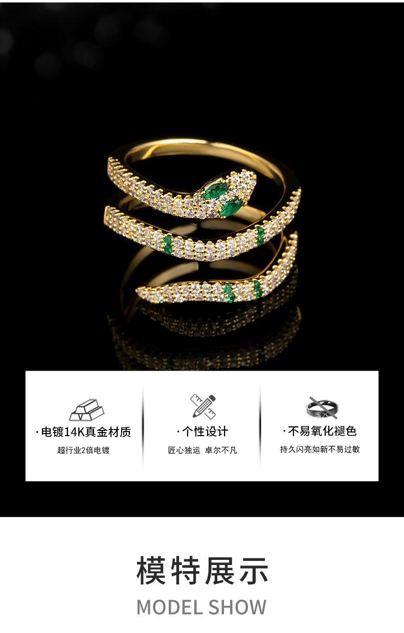 时尚高级感蛇形开口戒指小众设计轻奢个性动物食指戒i