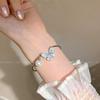 Pulsera Mariposa Azul Degradado Pulsera Nicho Exquisita Lujo Ligero Joyería de Mano Sensación Fresca Nueva para Mujer Pulsera Verano