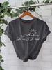 Amazon E-commerce Transfronteiriço Exportação Camiseta Feminina de Manga Curta Imagem de Aventura Estampa de Padrão de Planta Solta Moda Camiseta Exportação