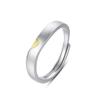 Anillo de Pareja Corazón a Corazón de Plata Esterlina s925 para Hombres y Mujeres Un Par de Anillos Escarchados para Amor a Distancia Anillo de Apertura Minimalista