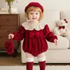 Mameluco para Bebé 2026 Estilo Nuevo para Niñas, Atuendo Festivo para 100 Días y Primer Cumpleaños, Lindo y Elegante con Moño, Traje para Gatear
