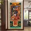 Tela de Tapicería China del Tíbet Estilo Étnico Pintura Colgante Fondo de Pared con Máscara del Tíbet Pintura Decorativa Tela Colgante Tela para Mural de Casa de Huéspedes