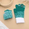 Luvas Quentes de Tricô de Lã com Flocos de Neve de Imitação de Visom para Árvore de Natal Luvas de Inverno Luvas de Dedo Inteiro com Tela de Toque Venda por Atacado