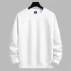 Sudadera de cuello redondo de color sólido básico informal de estilo americano para hombre, otoño e invierno, marca de moda, algodón chino, suelta, sencilla, para parejas.