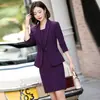 Vestido tipo tailleur feminino, blazer de botões de manga comprida para primavera e outono, vestido que afina a silhueta e valoriza o corpo, conjunto de duas peças estilo executivo