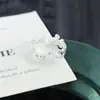 Anel Aberto de Girassol com Textura Assimétrica Estiloso Retrô Francês Nicho Acessível Luxo de Ponta Anel de Empilhar para Mulheres