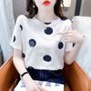 Camiseta de Manga Corta de Hombro Caído Talla Grande al por Mayor Transfronteriza, Top Blanco de Media Manga Holgado de Moda, Ropa de Verano para Mujeres de Talla Grande