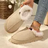 Nuevas Pantuflas de Interior para Casa para Mujer, Pantuflas de Piel de Moda de Invierno, Cálidas y Cómodas para Pareja, Pantuflas de Algodón Estilo Transfronterizo