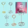 Portatarjetas de Asiento Romántico para Boda Transfronteriza Portanotas Vertical Portatarjetas de Asiento Metálico Creativo Portasientos