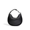 2026 Nuevo Estilo Bolso de Cuero Genuino Tejido para Mujer Primavera y Verano Forma de Media Luna Bolso de Hombro, Axila o Cruzado Casual con un Toque de Alta Gama
