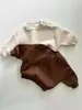 Moletom de Lã Personalizado de Fábrica para Crianças, Solto, para Meninos e Meninas, Estiloso, Cor Sólida, Outono Inverno, Aconchegante, Casual