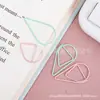 Clips para Papel de Gota de Agua de Color Macarrón Transfronterizos Venta al por Mayor Clips para Papel Creativos Recubiertos de Plástico Mini Clips para Papel con Forma de Gota de Agua Pequeños