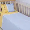 Conjunto de roupa de cama para soneca de bebê de cor sólida para jardim de infância, conjunto de três peças com fronha, protetor de colchão e enchimento de edredom, conjunto de seis peças para soneca de jardim de infância