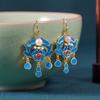 Pendientes de Borla Perla Retro Cloisonné Nuevo Chinoiserie Hechos a Mano Diseño Antiguo de Alta Gama Joyería para Orejas de Lujo Accesible para Mujeres