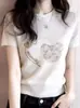 Camiseta de manga corta mujer verano 2026 nuevo estilo moderna a la moda elegante estilosa entallada temperamento camiseta explosiva