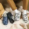 Pantuflas Cerradas de Moda con Estampado para Hombre para Otoño e Invierno, Suela Gruesa, Antideslizantes, Zapatos de Algodón Peludo con Tacto Suave, Pantuflas de Algodón Calientes para el Hogar