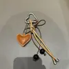 Cordão de Celular Pingente Criativo para Bolsa Chaveiro de Contas Ornamento de Coração Pendurado 3D Moda Simples