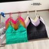 Chaleco pequeño sin costuras de tirantes cruzados para mujer con cadena de diamantes brillantes, cinturón de hombro, moda, cinturón interior, almohadilla para el pecho, ropa interior de belleza para la espalda para mujer