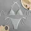 Novo Maiô Cortado Sexy Hot Girl Biquíni Duas Peças Decote Halter Costas Nuas Design Amazon