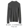 Outono/Inverno 2025 100% Caxemira Pura Oferta Especial Novo Estilo Suéter Feminino Elegante Temperamento Camada Interna Ajustado Manga Longa Camada Base