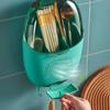 Porta-Hashis com Tampa, Cesto de Hashis de Parede sem Furos, Colher de Cozinha, Caixa de Armazenamento Doméstica com Drenagem, Suporte de Armazenamento, Ventilação