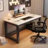 Escritorio de computadora, escritorio casero de escritorio, escritorio de oficina simple, escritorio grueso de estudio para dormitorio, banco de trabajo rectangular, escritorio para vivienda de alquiler