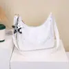 Bolsa de Lona Simple Literaria Estilo Coreano para Mujer Verano Gran Capacidad Bolso Cruzado de Lunares Bolso de Hombro Texturizado para el Trabajo