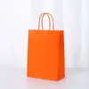 Punto 26 Color sólido Bolsa de mano de papel Kraft para llevar a mano Bolsa de regalo Bolsa de papel de envolver estilo Ins venta al por mayor